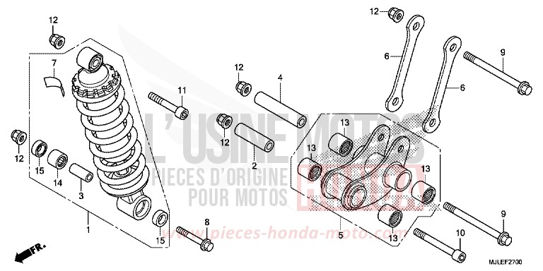 REAR CUSHION for NC700S Dual Cluth ABS CANDY ARCADIAN RED (R305) from 2014